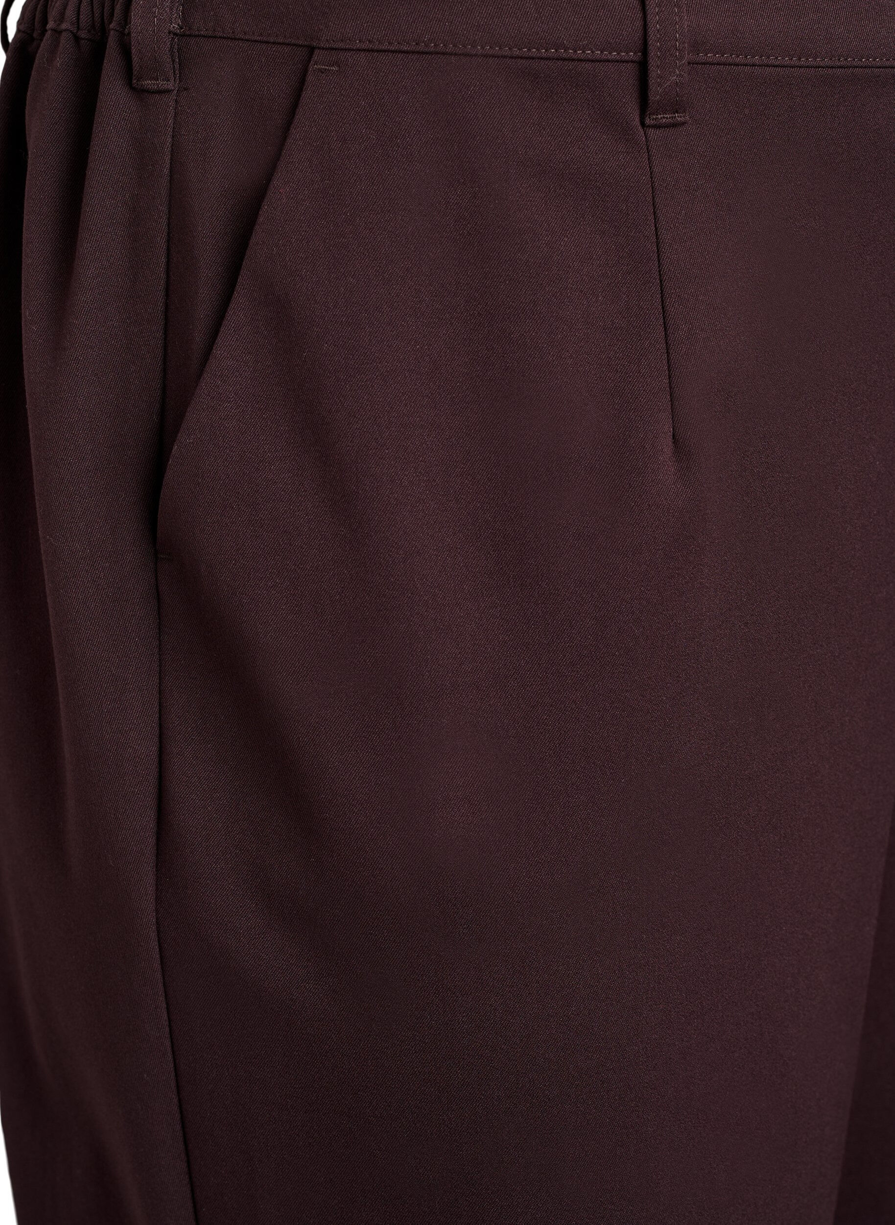 Zizzifashion Trousers with high waist and elastic waistband at back, Brown, Packshot image number 2