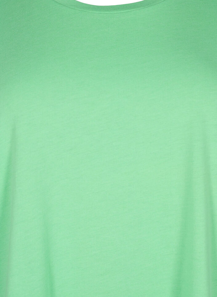 Short sleeve cotton blend T-shirt, Green, Packshot image number 2