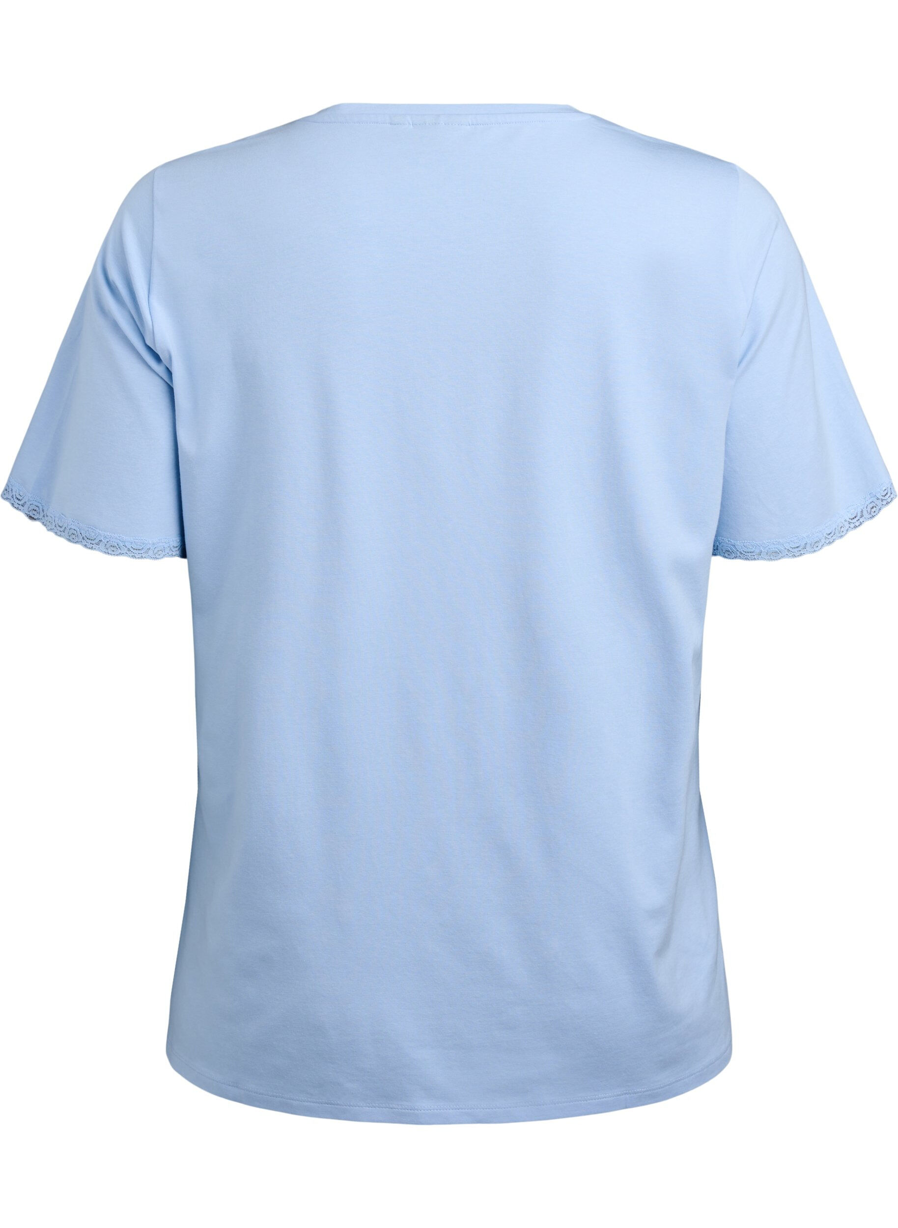 Zizzifashion Modal-blend T-shirt with a V-neck, Light Blue, Packshot image number 1