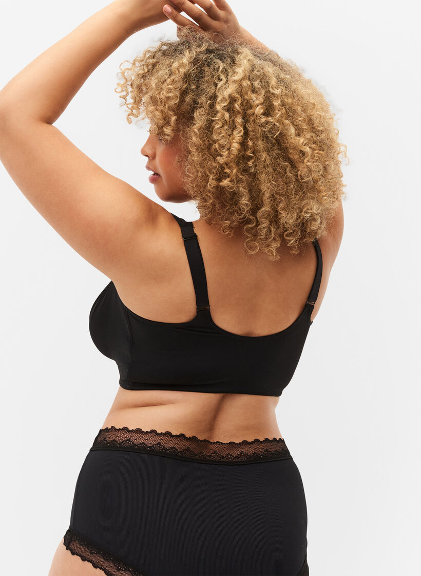 Bra with front closure, Black, Model image number 1