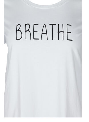 T-shirt with print, Br White BREATHE, Packshot image number 2
