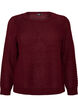 Knitted blouse with a textured openwork pattern, Red, Packshot image number 0