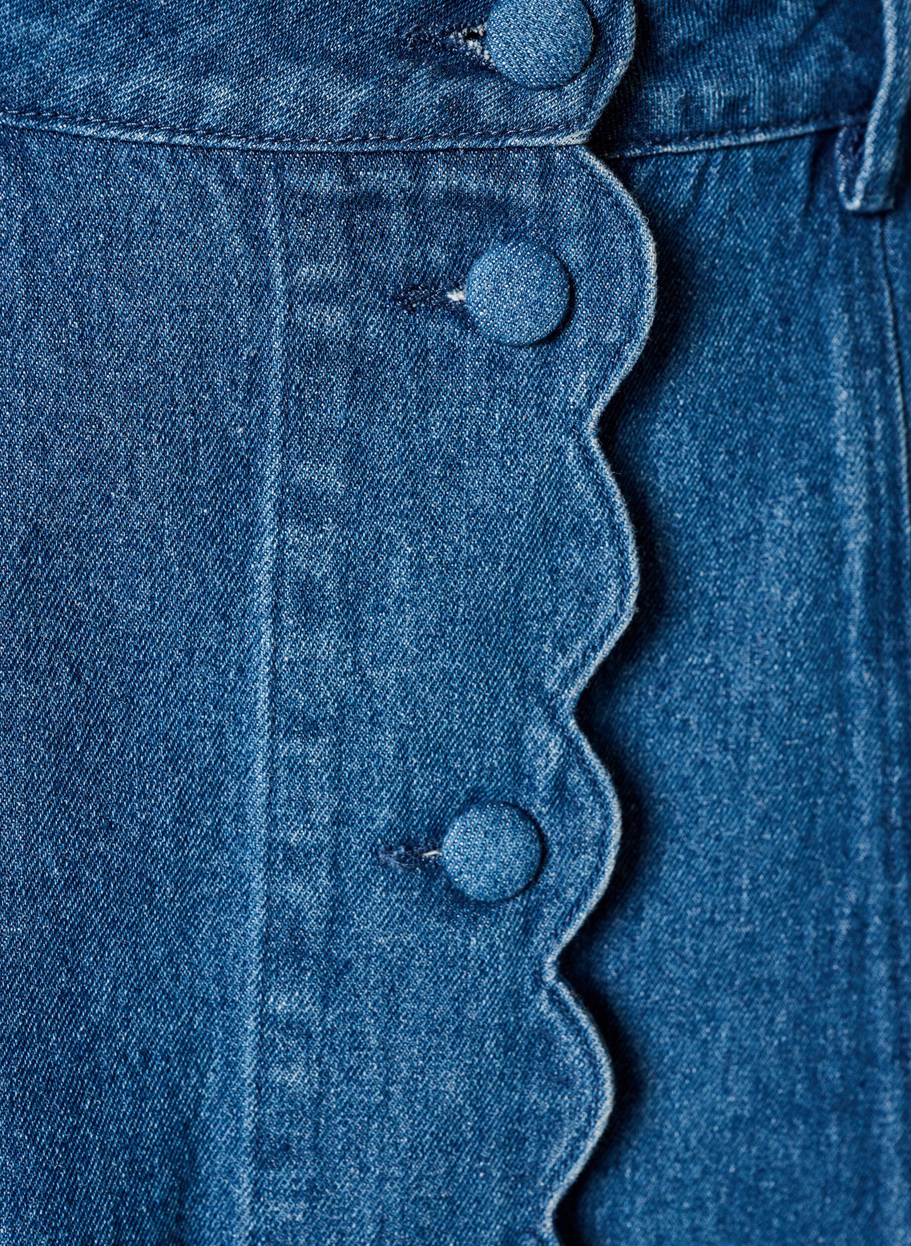 ZizzifashionA-line denim skirt with wavy button placket, Blue, Packshot image number 2