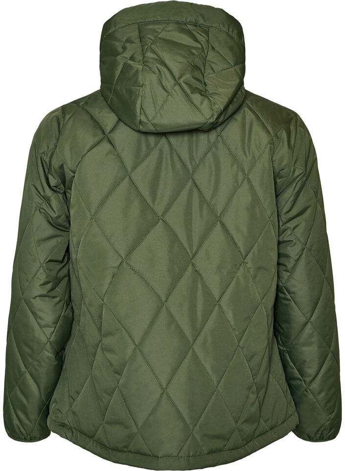 Lightly padded jacket with diamond quilt, Green, Packshot