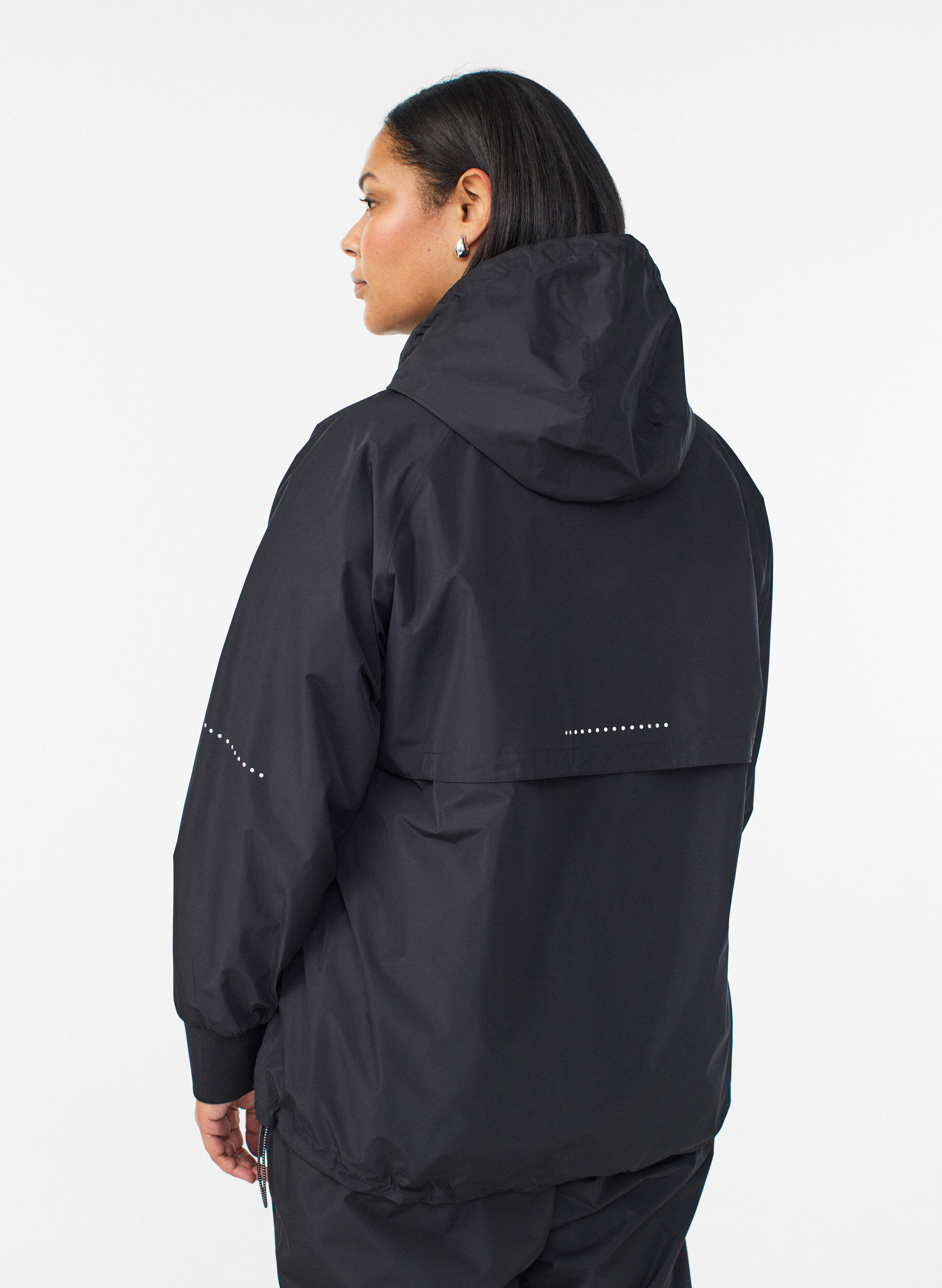 Zizzifashion Rain jacket with reflective details, Black, Model image number 2