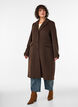 Wool blend coat with lapels and buttons, Brown, Model image number 0