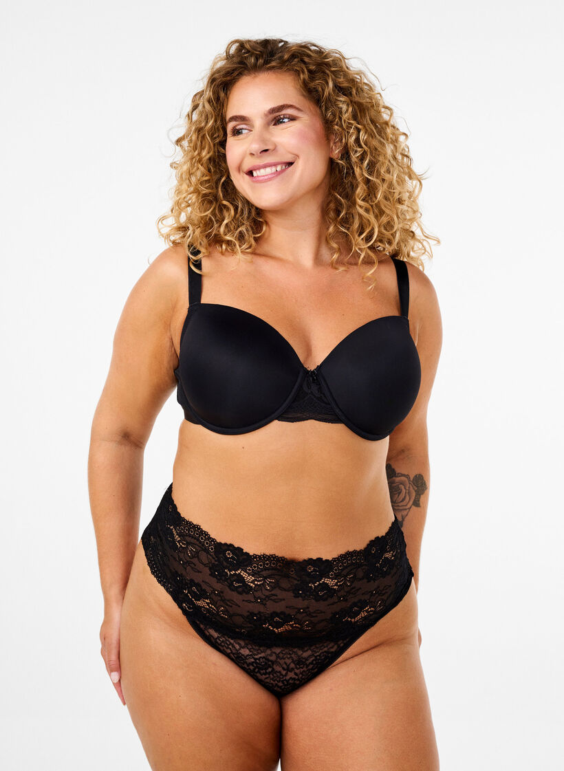 	 2-pack thong, Black, Model image number 0