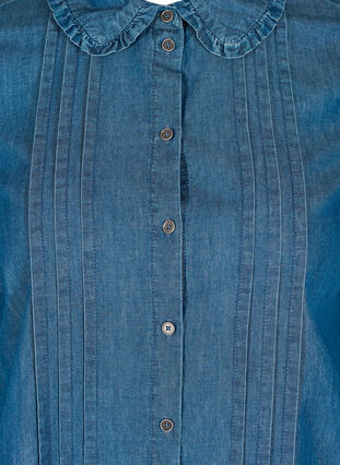 Cotton denim dress with buttons, Blue denim, Packshot image number 2