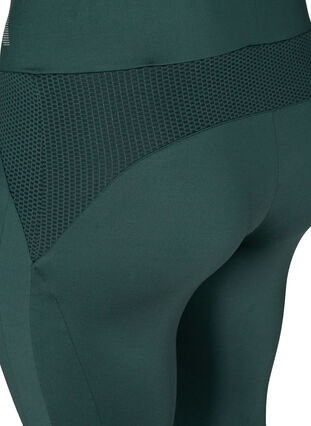 Cropped, textured, 7/8 length sports leggings, Green Gables, Packshot image number 3