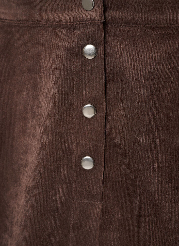 Short corduroy skirt with press studs, Brown, Packshot image number 2