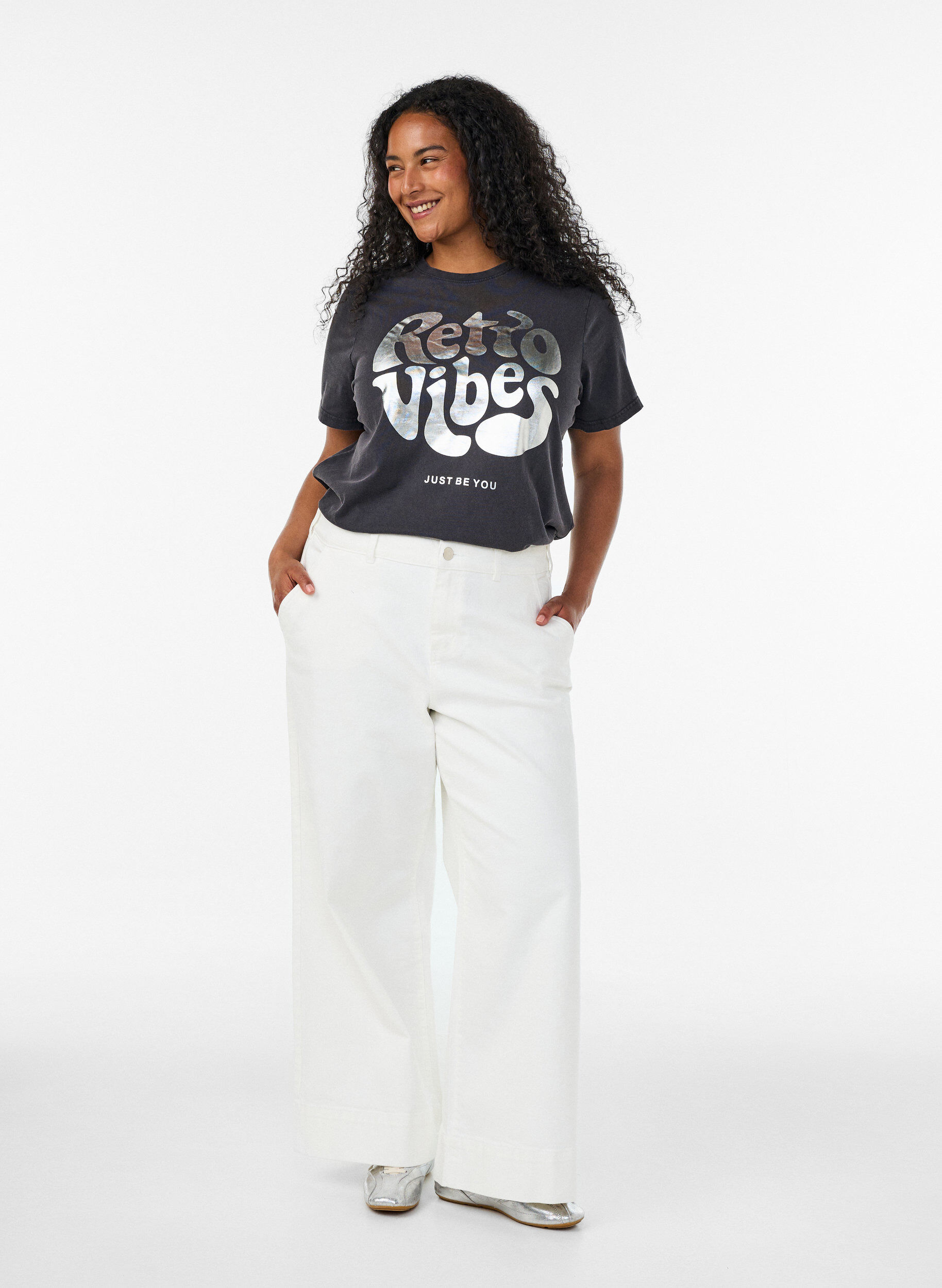 ZizzifashionOrganic cotton graphic T-shirt, Black, Model image number 1