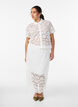 Lace midi skirt with an elasticated waist, White, Model image number 1