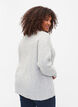 Melange knit sweater with pearl buttons, Light Grey Melange, Model image number 1