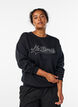 Sweatshirt with statement detail, Black, Model image number 0