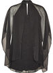 Knee-length chiffon dress with sheer cape, Black, Packshot image number 1
