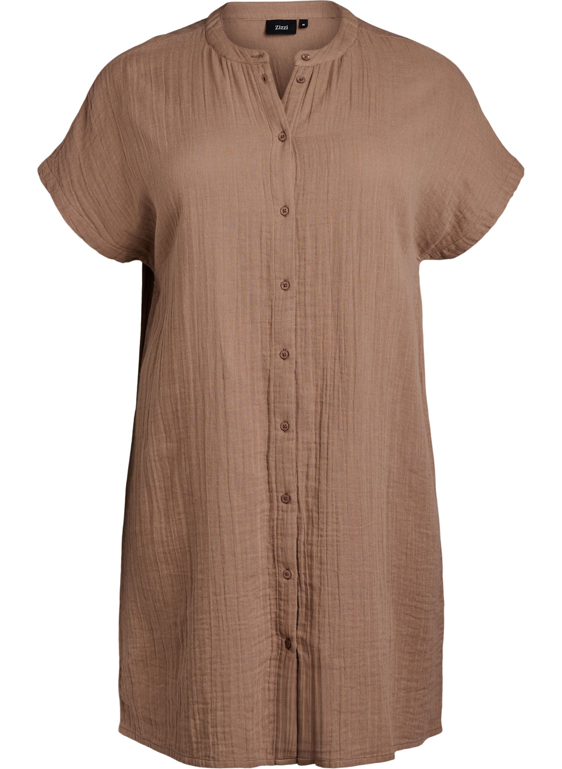 Long cotton muslin shirt