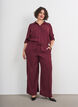 Trousers with textured stripes and straight legs, Red, Model image number 1