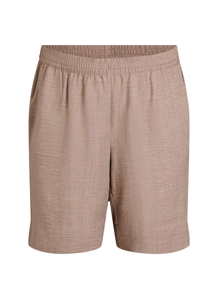 Shorts with pockets and high waist, Brown, Packshot image number 0