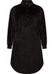 Corduroy shirt dress with collar and button fastening, Black, Packshot image number 0