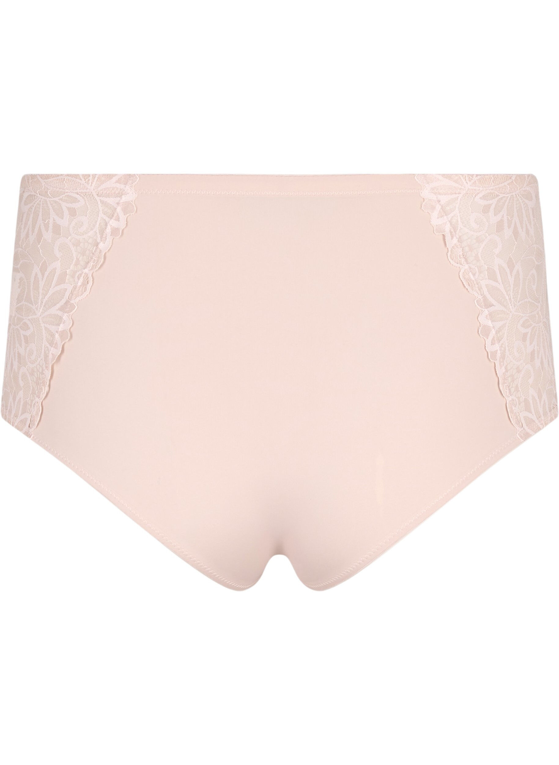 Zizzifashion Hipster briefs with regular waist and lace, Pink Tint, Packshot image number 1