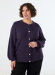 Cardigan in soft knit with gold-coloured buttons, Purple, Model image number 0