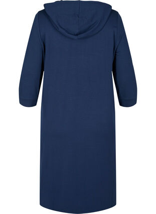 Sweater dress with hood and pockets, Black Iris, Packshot image number 1