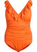 Swimsuit with ruffles and removable inserts, Orange, Packshot image number 0
