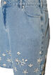 Denim shorts with broderie anglaise and high waist, Light Blue, Packshot image number 2