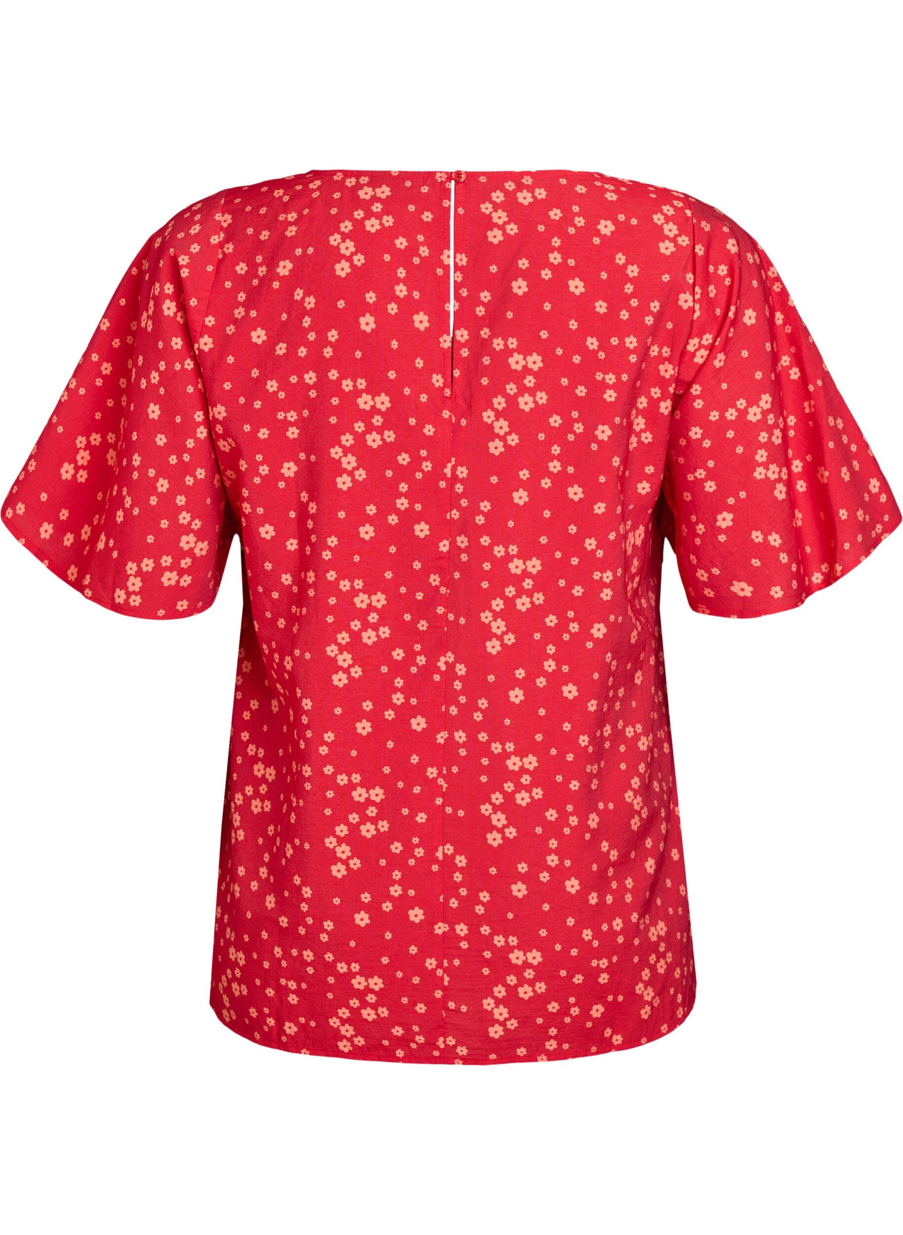 Zizzifashion Floral blouse with batwing sleeves, Red, Packshot image number 1