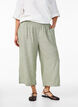 Cropped trousers in linen and viscose, Green, Model image number 2
