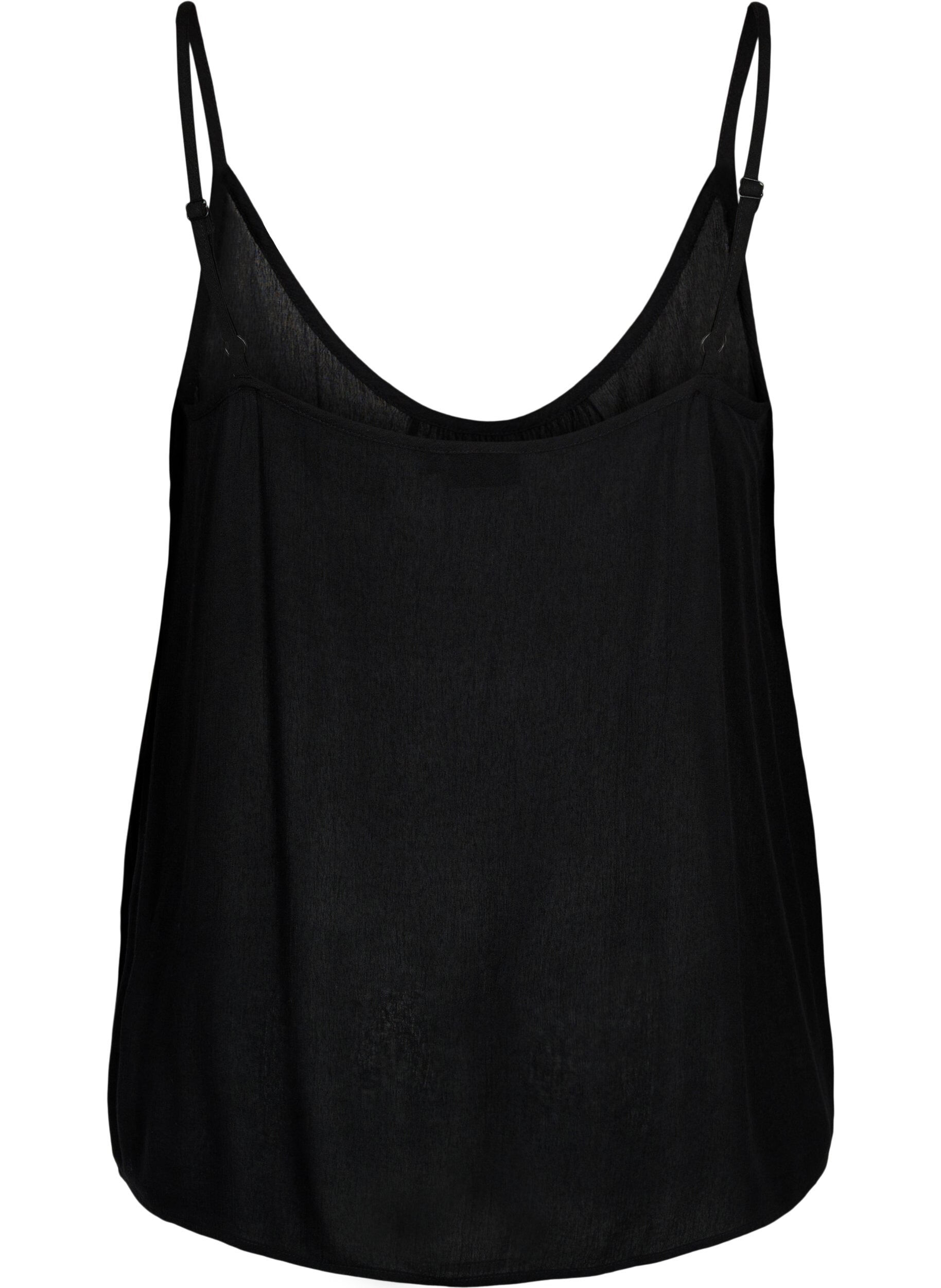 Zizzifashion Strap top in viscose, Black, Packshot image number 1