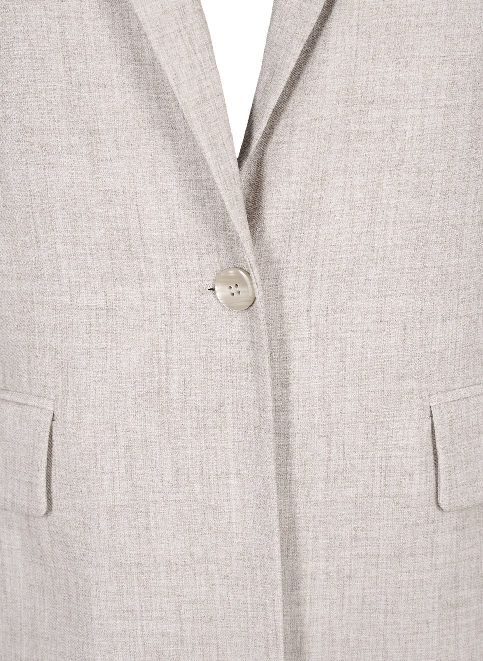 Zizzifashion Melange blazer with button closure, String, Packshot image number 2