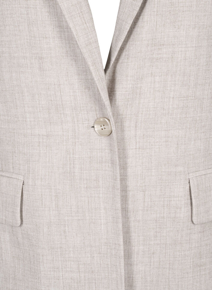 Melange blazer with button closure, String, Packshot image number 2