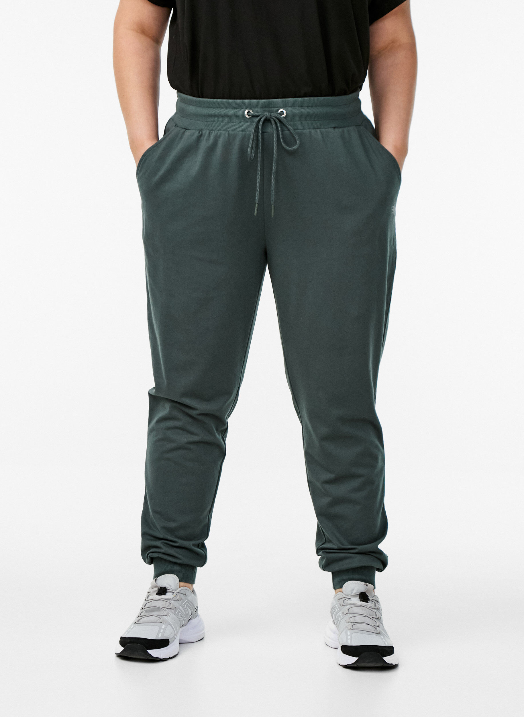 Zizzifashion Loose tracksuit trousers with pockets, Green, Model image number 2