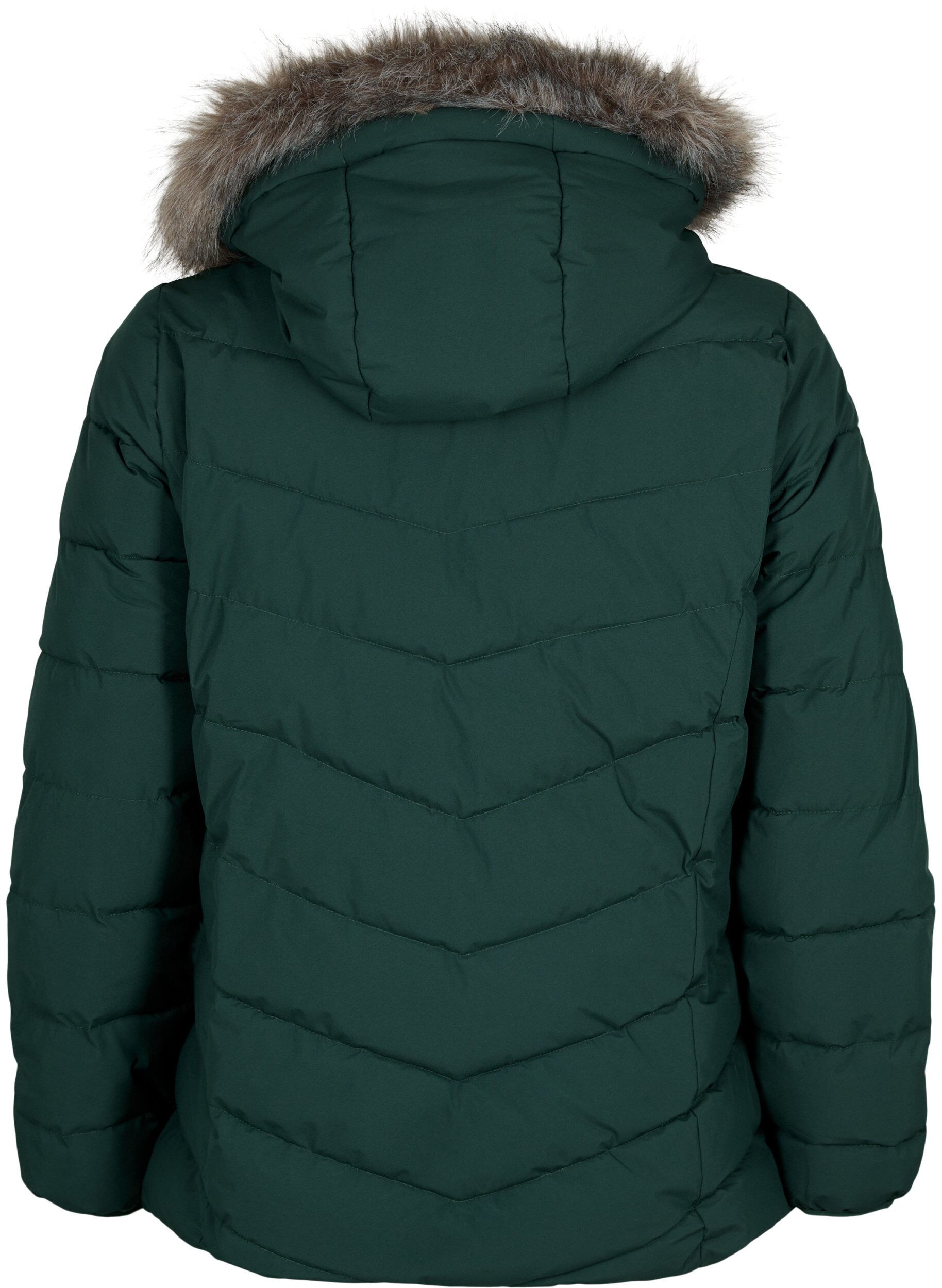 Zizzifashion Short puffer jacket with hood, Green, Packshot image number 1