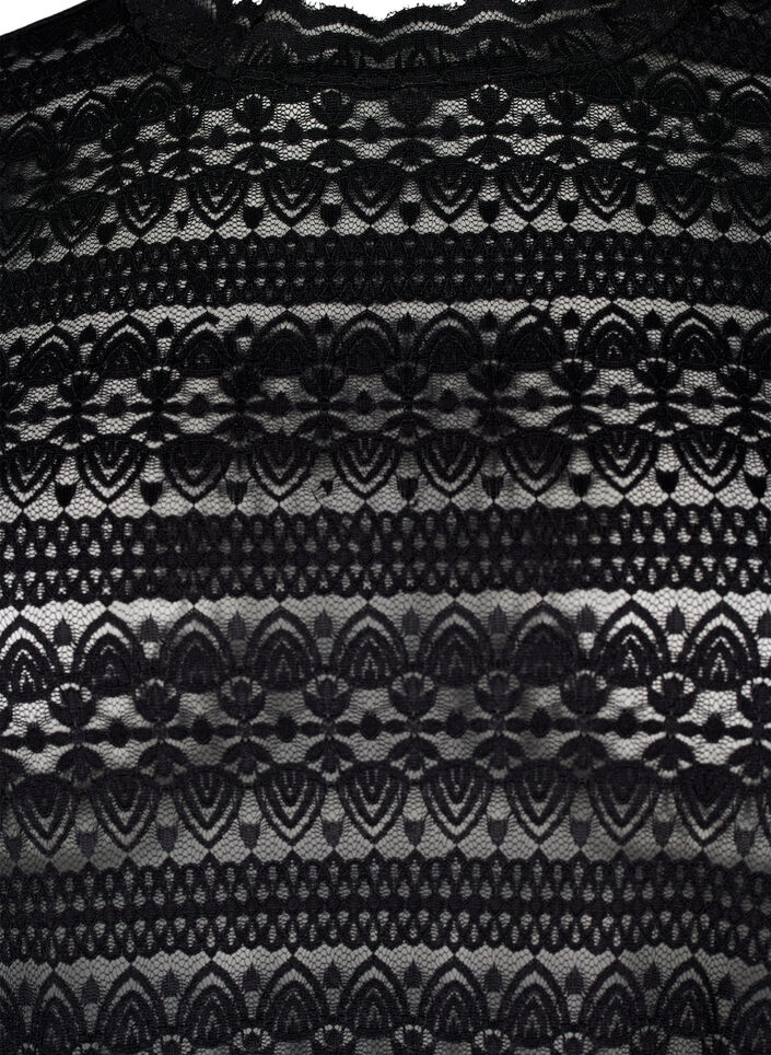 Lace blouse with long sleeves, Black, Packshot image number 2