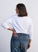 Basic T-shirt with boat neckline and 3/4 sleeves, White, Model image number 2