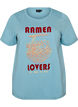 Cotton T-shirt with print, Blue, Packshot image number 0