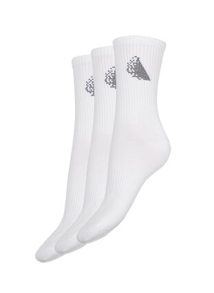 3-pack of sports socks, White/Black Logo, Packshot image number 0