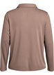 Long-sleeved jersey blouse with collar, Brown, Packshot image number 1