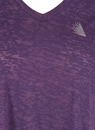Patterned sports t-shirt with A-line shape, Plum Perfect1801, Packshot image number 2