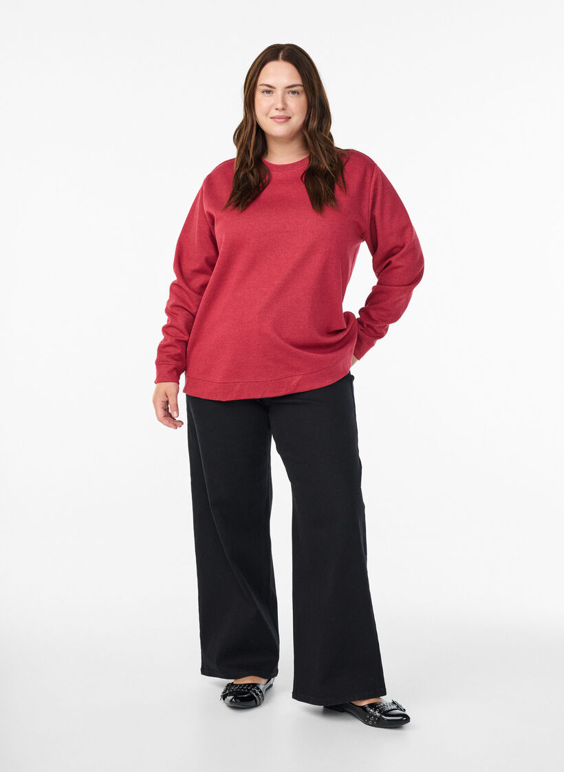Sweatshirt with crew neck, Red, Model image number 1
