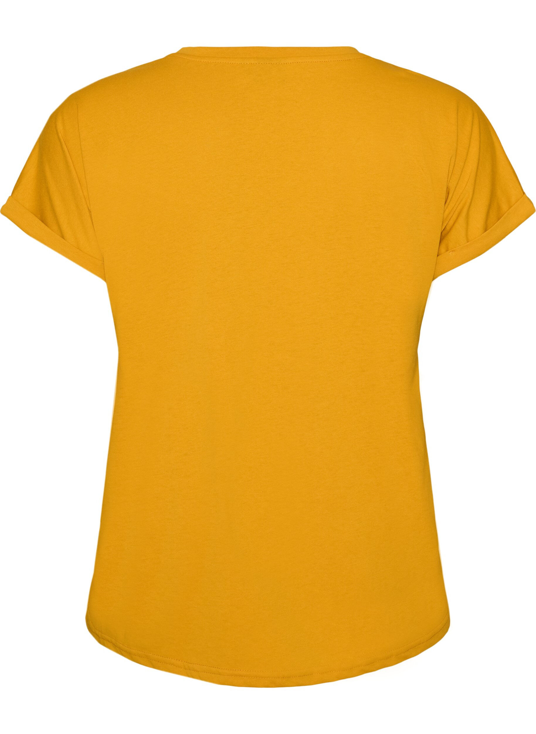 ZizzifashionShort-sleeved cotton blend T-shirt, Yellow, Packshot image number 1