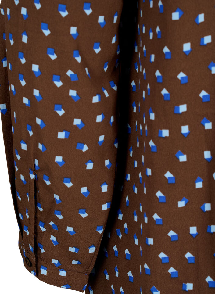 FLASH - Printed tunic with long sleeves, Chicory Coffee AOP, Packshot image number 4