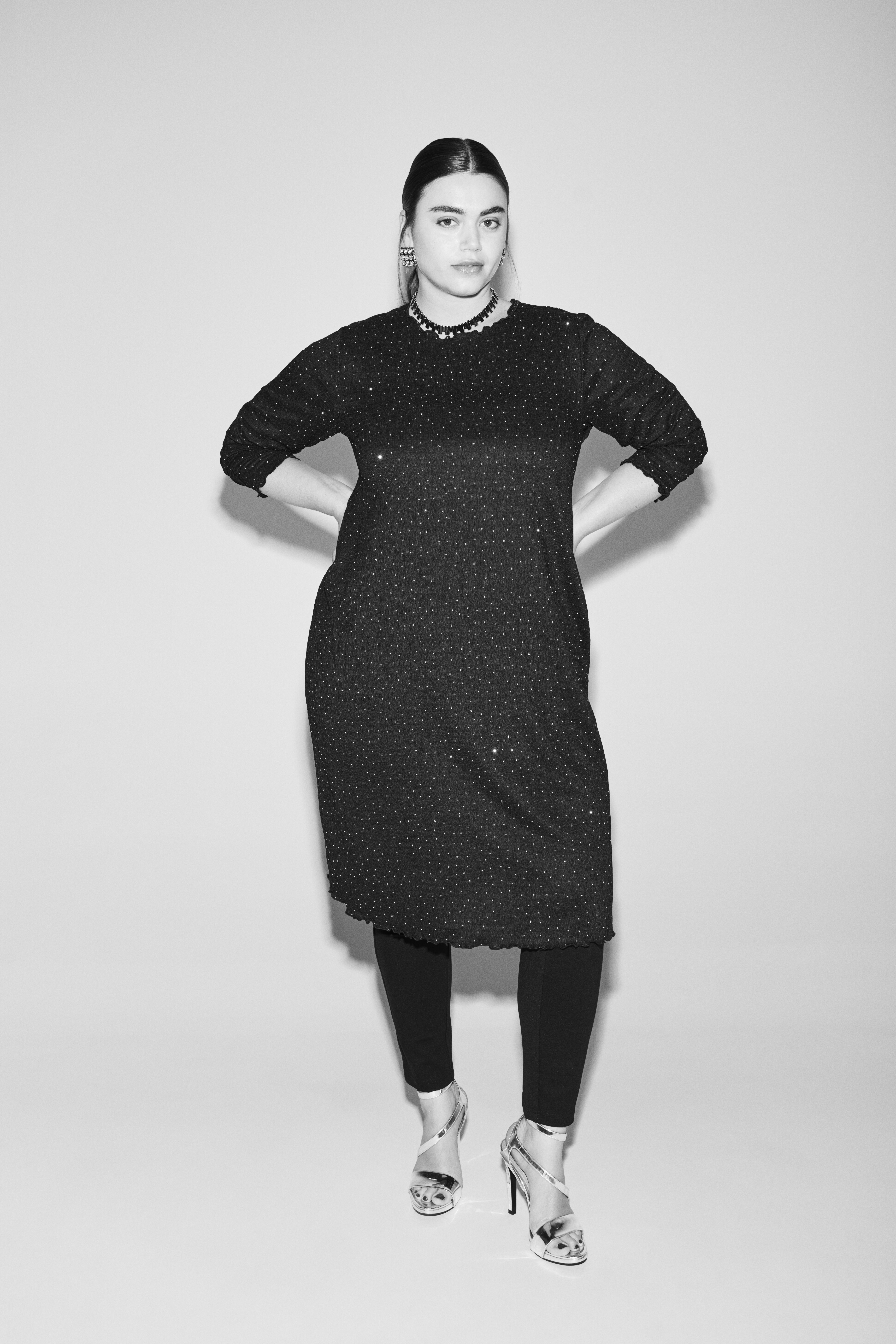 Dress with rhinestones, , Model