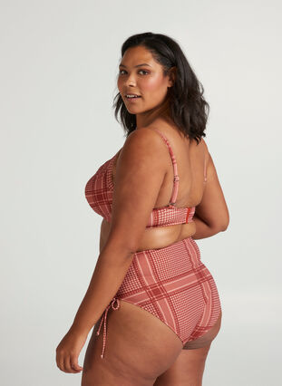 Printed bikini bottoms with a high waist, Tandori Scarf Print, Model image number 0