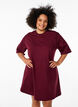 Knee-length cotton T-shirt dress, Red, Model image number 1