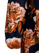 Short cotton dress with an elasticated hem and long sleeves, Black, Packshot image number 3
