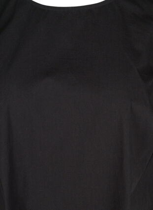 Cotton tunic with 2/4-length sleeves, Black, Packshot image number 2