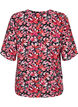 V-neck blouse with floral print, Black Flower AOP, Packshot image number 1